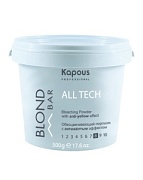 Обесцвечивающий порошок «All tech» с антижелтым эффектом Kapous “Blond Bar”, 500 г
